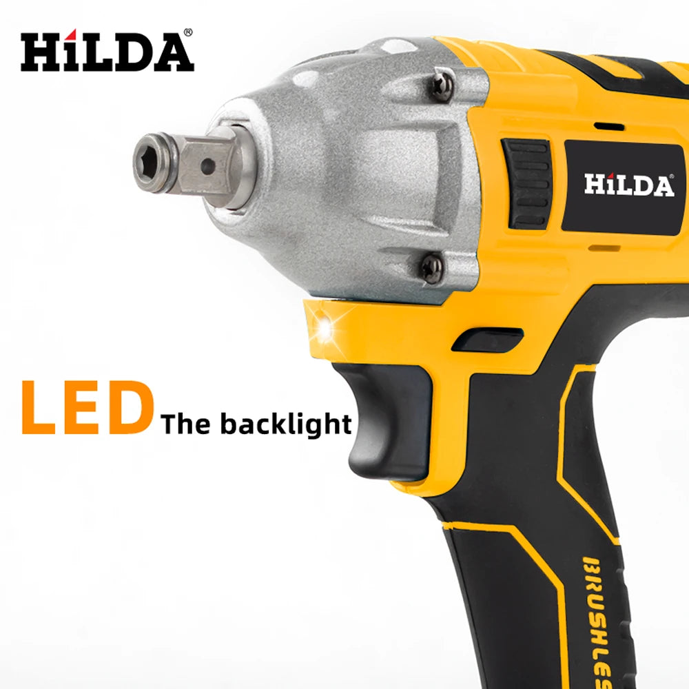 HILDA 21V Cordless Electric Impact Wrench for DIY Projects - Smarsty