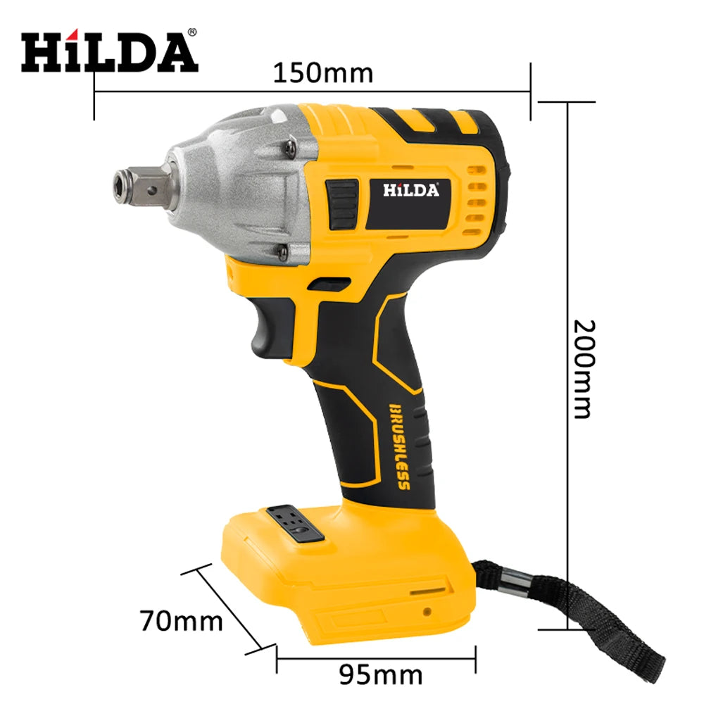 HILDA 21V Cordless Electric Impact Wrench for DIY Projects - Smarsty