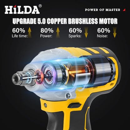 HILDA 21V Cordless Electric Impact Wrench for Home DIY - Smarsty