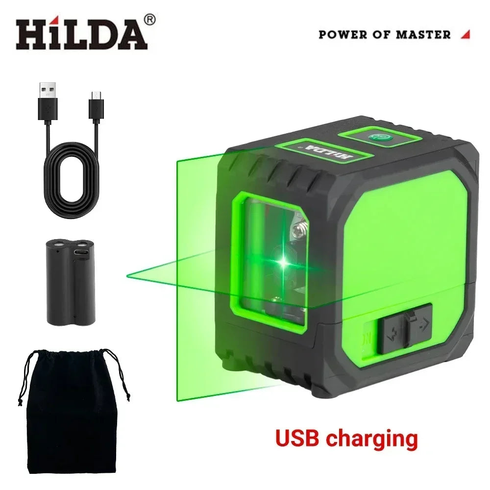 HILDA Mini Laser Level with Green Beams for Precision Measuring - Smarsty