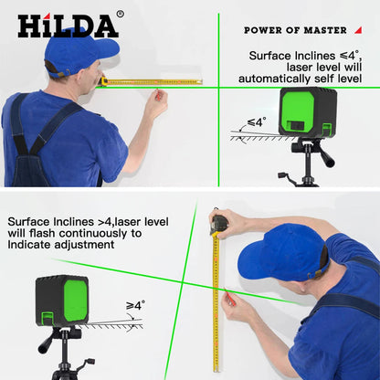 HILDA Mini Laser Level with Green Beams for Precision Measuring - Smarsty