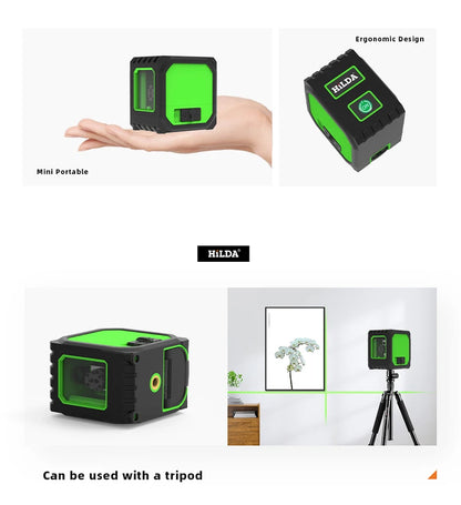 HILDA Mini Laser Level with Green Beams for Precision Measuring - Smarsty