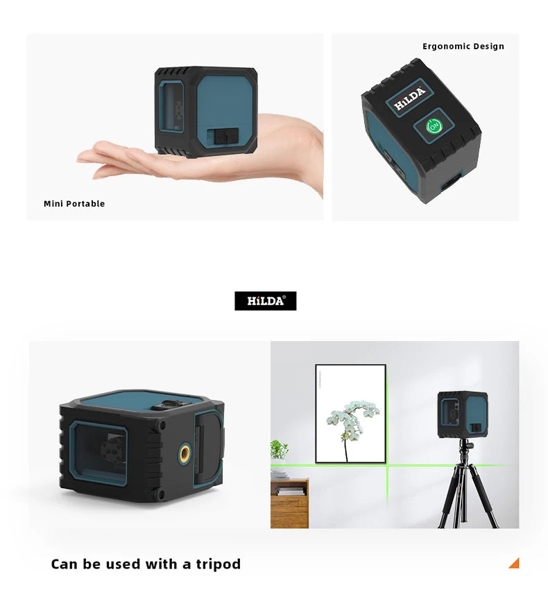 HILDA Mini Laser Level with Green Beams for Precision Measuring - Smarsty
