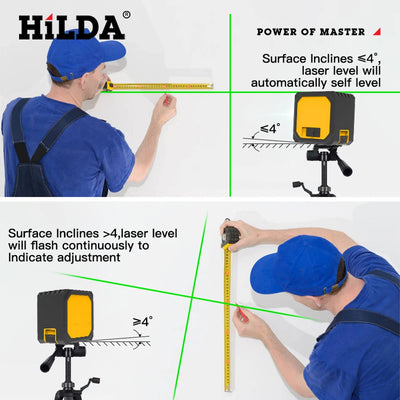 HILDA Mini Laser Level with Green Beams for Precision Measuring - Smarsty