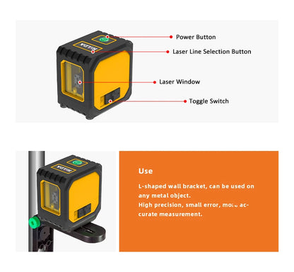 HILDA Mini Laser Level with Green Beams for Precision Measuring - Smarsty