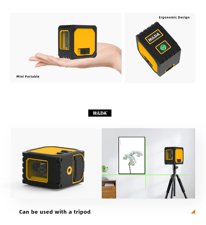 HILDA Mini Laser Level with Green Beams for Precision Measuring - Smarsty