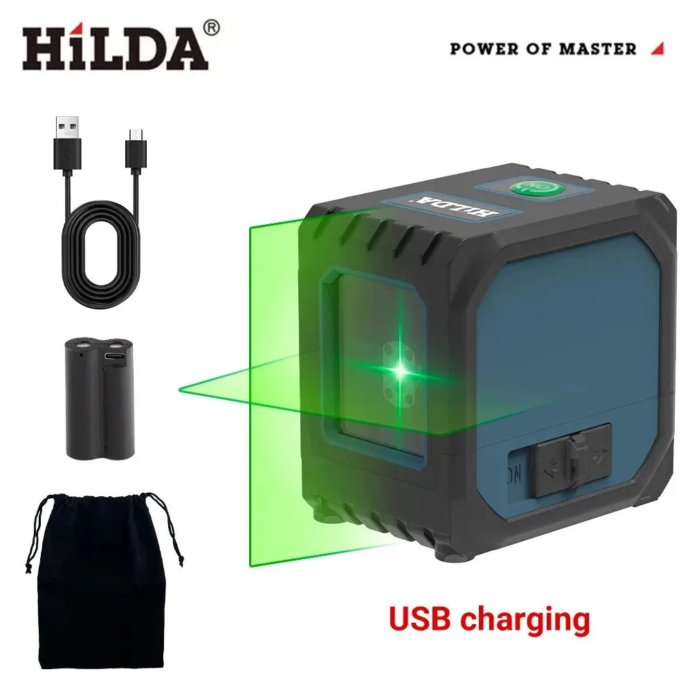 HILDA Mini Laser Level with Green Beams for Precision Measuring - Smarsty