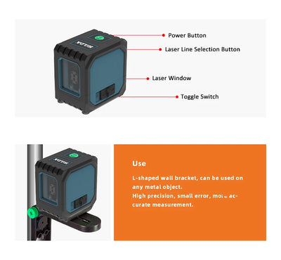 HILDA Dual-Function Mini Laser Level with Green Beams - Smarsty
