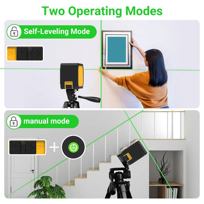 HILDA Dual-Function Mini Laser Level with Green Beams - Smarsty