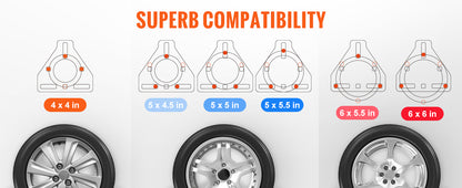 SucceBuy 160 lbs Spare Tire Carrier with Mounting Screws Bracket Lugs On Bolt Patterns Tire Mount Wheel Holder for Trailers RV