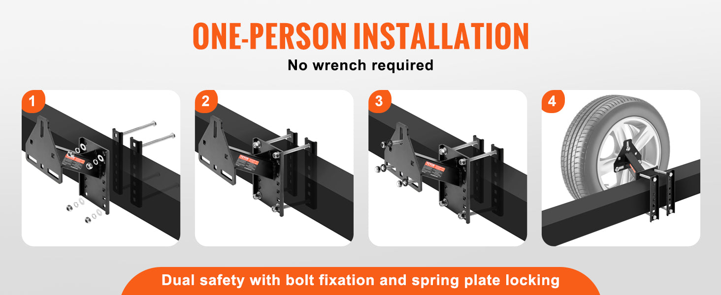 SucceBuy 160 lbs Spare Tire Carrier with Mounting Screws Bracket Lugs On Bolt Patterns Tire Mount Wheel Holder for Trailers RV