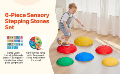 SucceBuy 6 PCS Kids Turtle Balance Stepping Stones Kids Toddler Jumping Coordination Game Toys Outdoor Play for Children Gifts