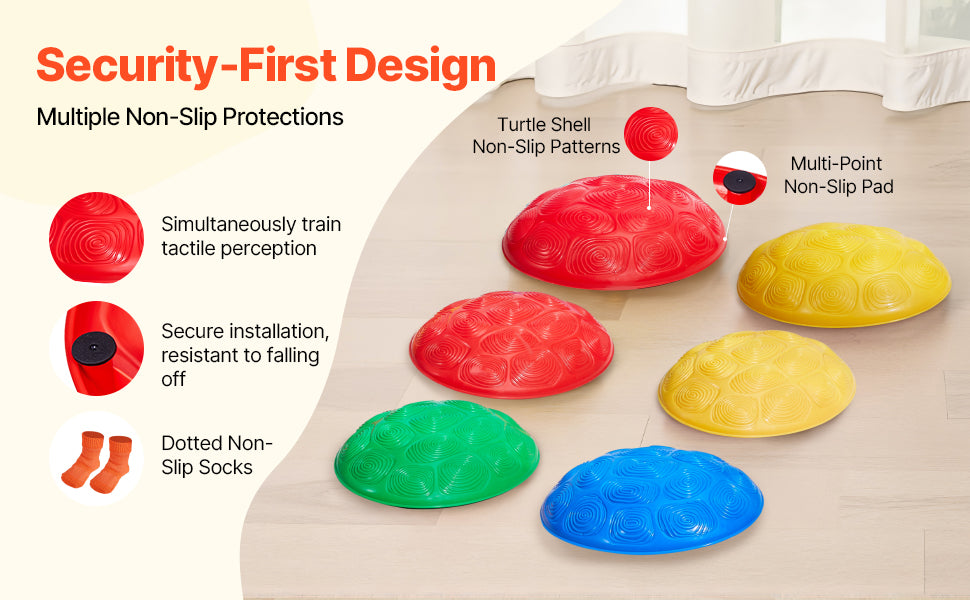SucceBuy 6 PCS Kids Turtle Balance Stepping Stones Kids Toddler Jumping Coordination Game Toys Outdoor Play for Children Gifts