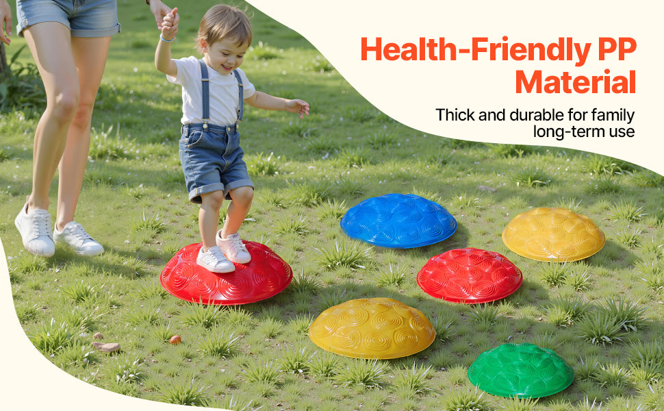 SucceBuy 6 PCS Kids Turtle Balance Stepping Stones Kids Toddler Jumping Coordination Game Toys Outdoor Play for Children Gifts