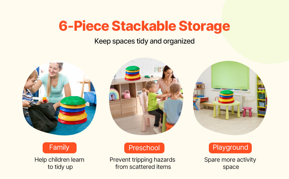 SucceBuy 6 PCS Kids Turtle Balance Stepping Stones Kids Toddler Jumping Coordination Game Toys Outdoor Play for Children Gifts