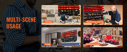 SucceBuy 48pcs Parts Storage Bins Wall Mounted Garage Containers with Wall Panels Tool Organizer for Nuts Bolts Screws Nails