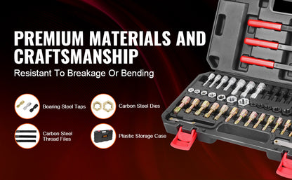 SucceBuy Thread Chaser Set UNC UNF Metric Thread Restorer Tool Rethreading Tool Kit Heat Treated Steel Mechanics DIY Enthusiast