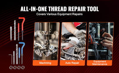 SucceBuy Helicoil Thread Repair Kit SAE Metric Rethreading Tool Kit HSS Drill Bits Thread Inserts Breakoff Installation Tools