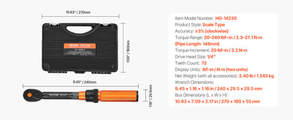 SucceBuy 1/2" 1/4" 3/8" Mechanical Torque Wrench Set Precision Pointer Hand Tools Torque Wrench Mechanical Car Repair Tool