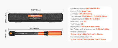 SucceBuy 1/2" 1/4" 3/8" Mechanical Torque Wrench Set Precision Pointer Hand Tools Torque Wrench Mechanical Car Repair Tool - Smarsty
