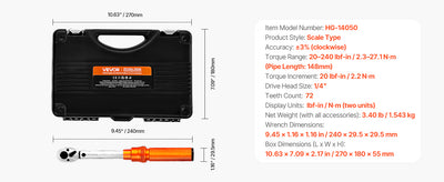 SucceBuy 1/2" 1/4" 3/8" Mechanical Torque Wrench Set Precision Pointer Hand Tools Torque Wrench Mechanical Car Repair Tool - Smarsty