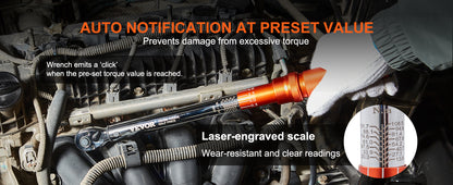 SucceBuy 1/2" 1/4" 3/8" Mechanical Torque Wrench Set Precision Pointer Hand Tools Torque Wrench Mechanical Car Repair Tool