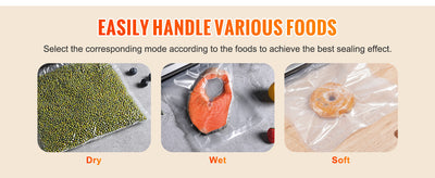 SucceBuy 90Kpa 130W Vacuum Sealer Food Packaging Machine with Free 10pcs Vacuum bags for Household Kitchen Vacuum Food Sealing - Smarsty